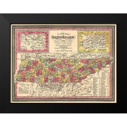 Tennessee - Thomas 1850 Black Modern Wood Framed Art Print by Thomas