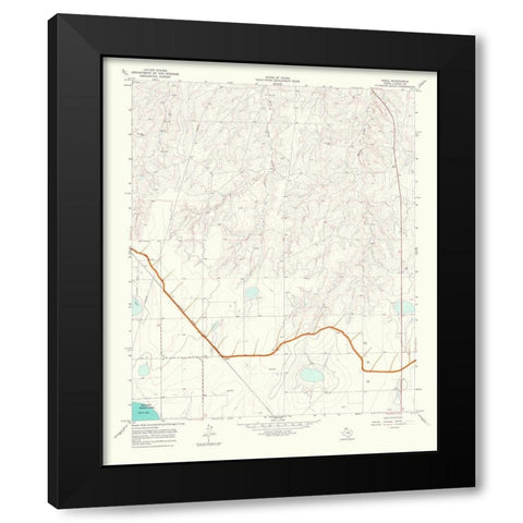 Abell Texas Quad - USGS 1967 Black Modern Wood Framed Art Print by USGS