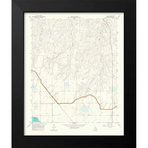 Abell Texas Quad - USGS 1967 Black Modern Wood Framed Art Print by USGS