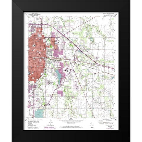 East Abilene Texas Quad - USGS 1957 Black Modern Wood Framed Art Print by USGS