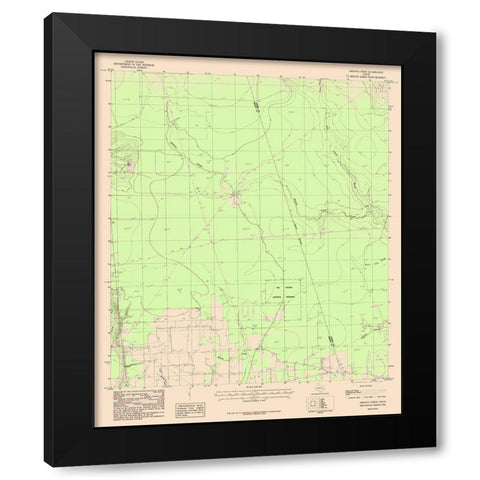 Arizona Creek Texas Quad - USGS 1984 Black Modern Wood Framed Art Print with Double Matting by USGS