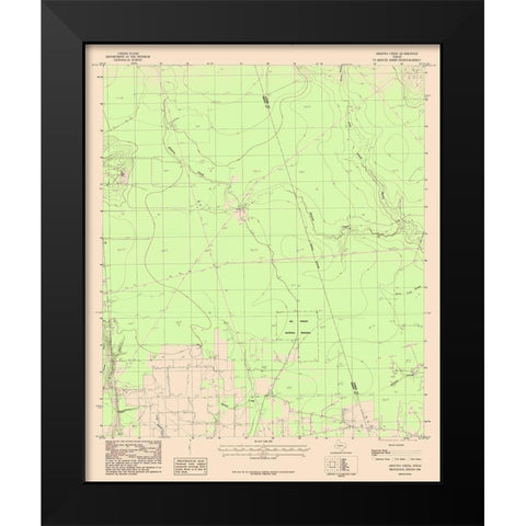 Arizona Creek Texas Quad - USGS 1984 Black Modern Wood Framed Art Print by USGS