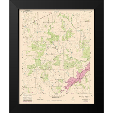 North West Antelope Creek Texas Quad - USGS 1962 Black Modern Wood Framed Art Print by USGS