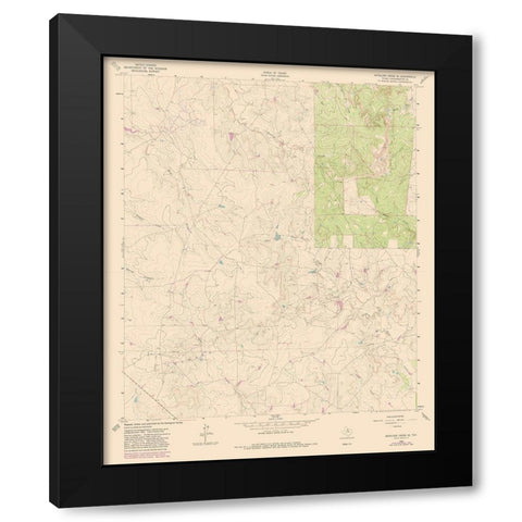 South East Antelope Creek Texas Quad - USGS 1962 Black Modern Wood Framed Art Print by USGS