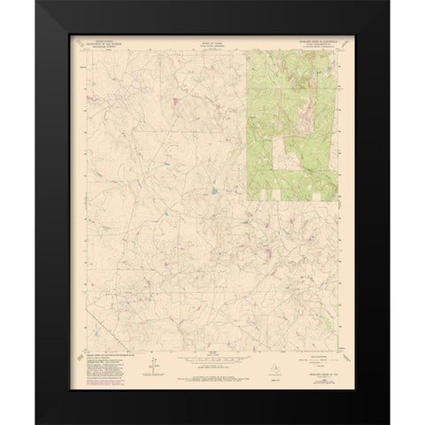 South East Antelope Creek Texas Quad - USGS 1962 Black Modern Wood Framed Art Print by USGS