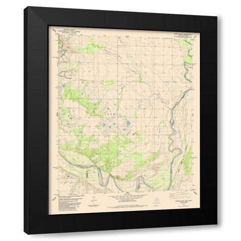 Ayers Island Texas Quad - USGS 1985 Black Modern Wood Framed Art Print with Double Matting by USGS
