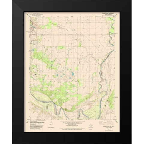 Ayers Island Texas Quad - USGS 1985 Black Modern Wood Framed Art Print by USGS