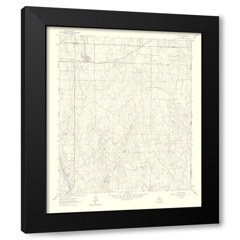 Allison Texas Quad - USGS 1965 Black Modern Wood Framed Art Print with Double Matting by USGS