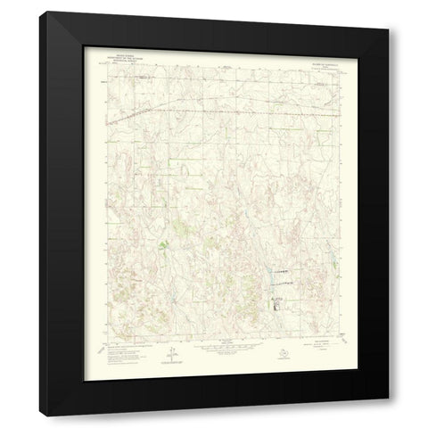 Allison Southwest Texas Quad - USGS 1969 Black Modern Wood Framed Art Print by USGS