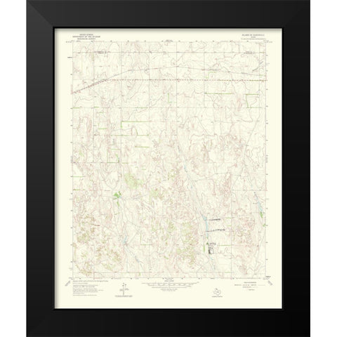 Allison Southwest Texas Quad - USGS 1969 Black Modern Wood Framed Art Print by USGS