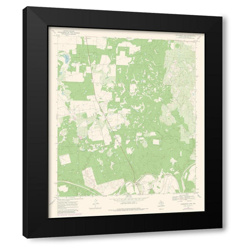 Aspermont Lake Texas Quad - USGS 1969 Black Modern Wood Framed Art Print with Double Matting by USGS