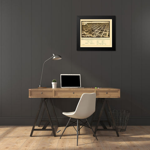 Amarillo Texas - Sturdivant 1912 Black Modern Wood Framed Art Print by Sturdivant
