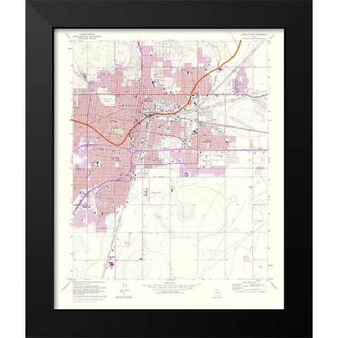 Amarillo East Texas Quad - USGS 1975 Black Modern Wood Framed Art Print by USGS