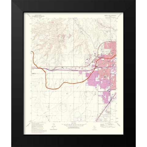 Amarillo West Texas Quad - USGS 1975 Black Modern Wood Framed Art Print by USGS