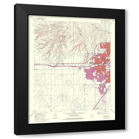 West Amarillo Texas Quad - USGS 1960 Black Modern Wood Framed Art Print by USGS