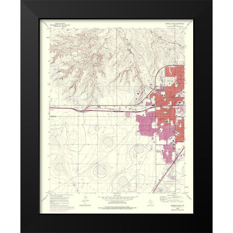 West Amarillo Texas Quad - USGS 1960 Black Modern Wood Framed Art Print by USGS