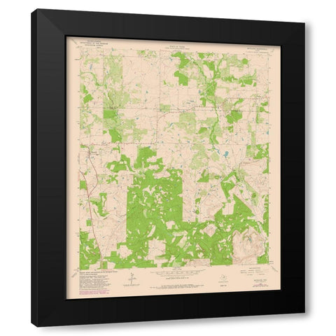 Antelope Texas Quad - USGS 1964 Black Modern Wood Framed Art Print by USGS
