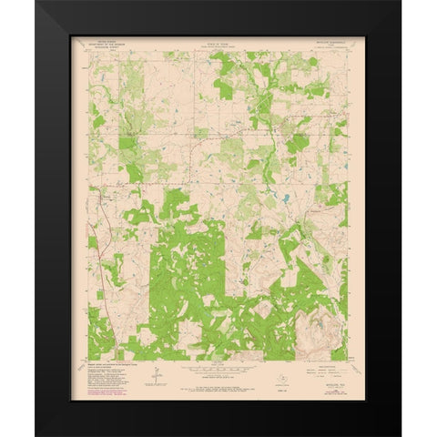 Antelope Texas Quad - USGS 1964 Black Modern Wood Framed Art Print by USGS