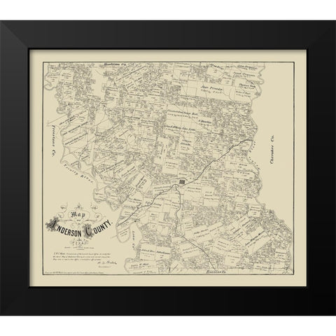 Anderson County Texas - Walsh 1879 Black Modern Wood Framed Art Print by Walsh