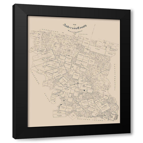 Anderson County Texas - Walker 1903 Black Modern Wood Framed Art Print with Double Matting by Walker