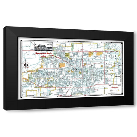 Arlington Texas - Ashburn 1960 Black Modern Wood Framed Art Print with Double Matting by Ashburn