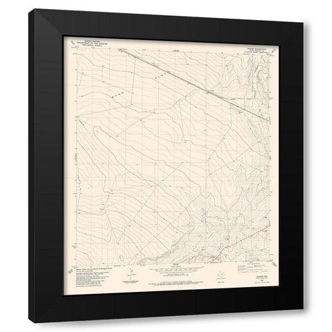 Aragon Texas Quad - USGS 1983 Black Modern Wood Framed Art Print with Double Matting by USGS