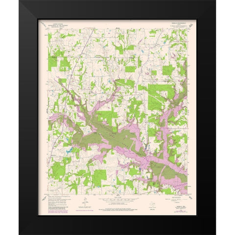 Arbala Texas Quad - USGS 1958 Black Modern Wood Framed Art Print by USGS