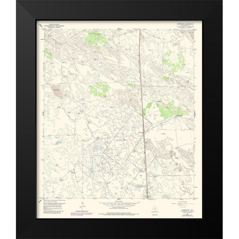 Armstrong Texas Quad - USGS 1956 Black Modern Wood Framed Art Print by USGS