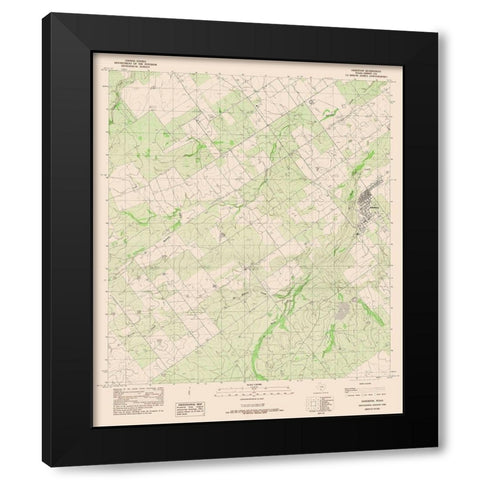 Asherton Texas Quad - USGS 1982 Black Modern Wood Framed Art Print with Double Matting by USGS
