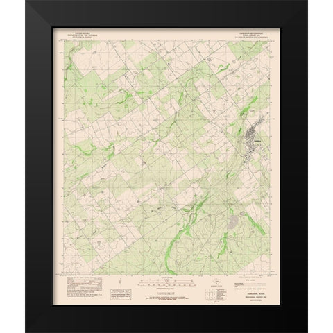 Asherton Texas Quad - USGS 1982 Black Modern Wood Framed Art Print by USGS