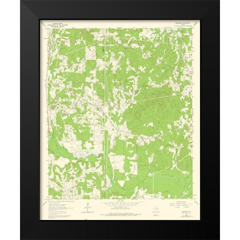Ashland Texas Quad - USGS 1962 Black Modern Wood Framed Art Print by USGS