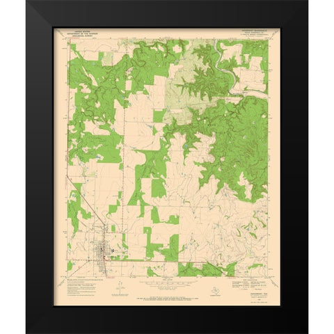 Aspermont Texas Quad - USGS 1968 Black Modern Wood Framed Art Print by USGS