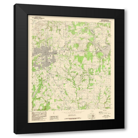 Athens Texas Quad - USGS 1984 Black Modern Wood Framed Art Print by USGS