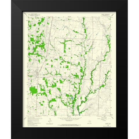 Aubrey Texas Quad - USGS 1960 Black Modern Wood Framed Art Print by USGS