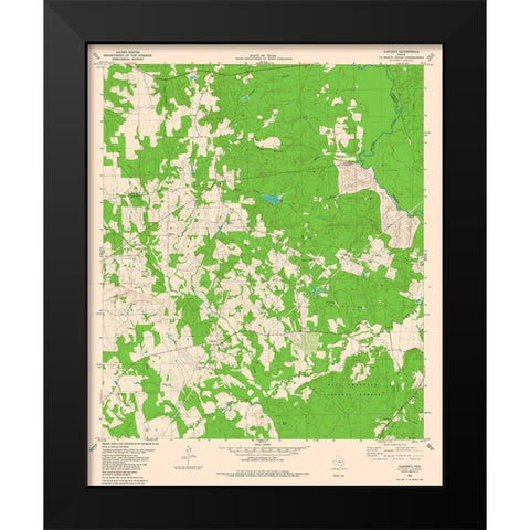 Augusta Texas Quad - USGS 1982 Black Modern Wood Framed Art Print by USGS