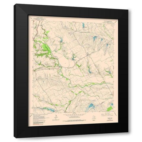 Avalon Texas Quad - USGS 1976 Black Modern Wood Framed Art Print with Double Matting by USGS