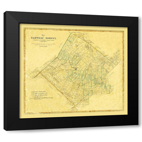 Bastrop County Texas - 1861 Black Modern Wood Framed Art Print with Double Matting by Unknown