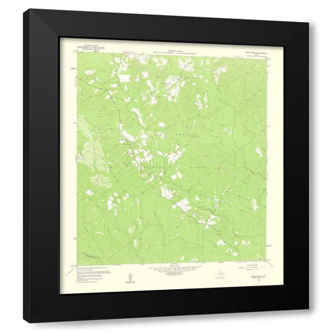 Bear Creek Texas Quad - USGS 1960 Black Modern Wood Framed Art Print with Double Matting by USGS