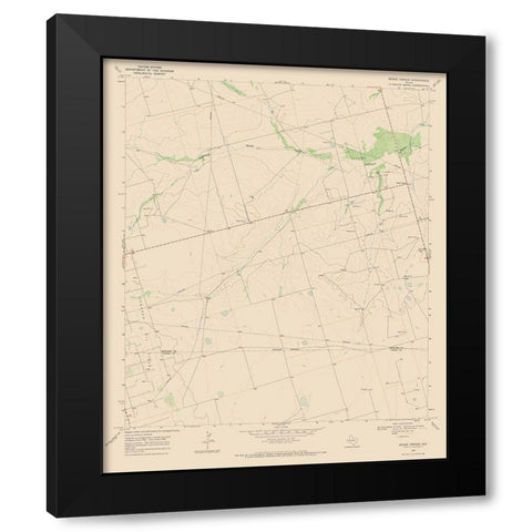 Benge Corner Texas Quad - USGS 1968 Black Modern Wood Framed Art Print by USGS