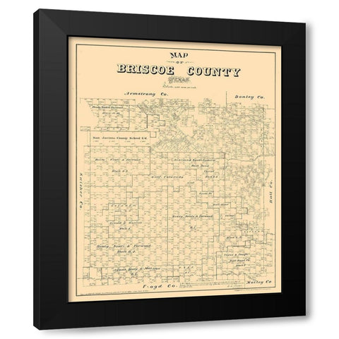 Briscoe County Texas - Walsh 1879 Black Modern Wood Framed Art Print by Walsh