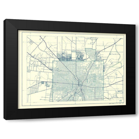 Bexar Texas Highway - Highway Dept 1936 Black Modern Wood Framed Art Print with Double Matting by Highway Dept