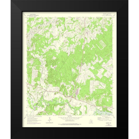 Belmont Texas Quad - USGS 1964 Black Modern Wood Framed Art Print by USGS