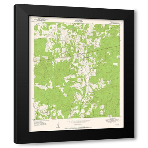 Berea Texas Quad - USGS 1951 Black Modern Wood Framed Art Print with Double Matting by USGS