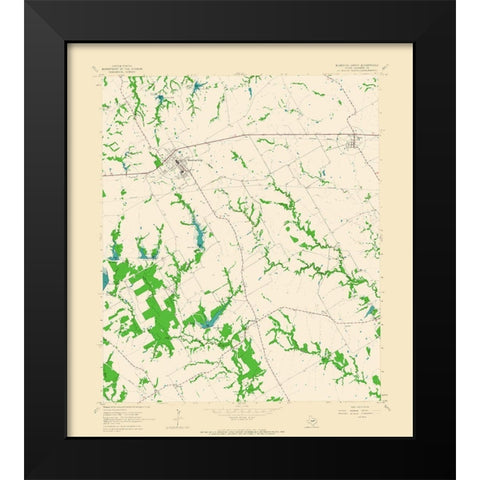 Blooming Grove Texas Quad - USGS 1965 Black Modern Wood Framed Art Print by USGS