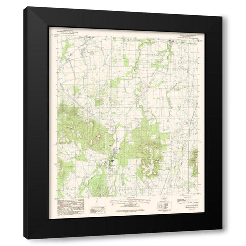 Buffalo Gap Texas Quad - USGS 1984 Black Modern Wood Framed Art Print with Double Matting by USGS