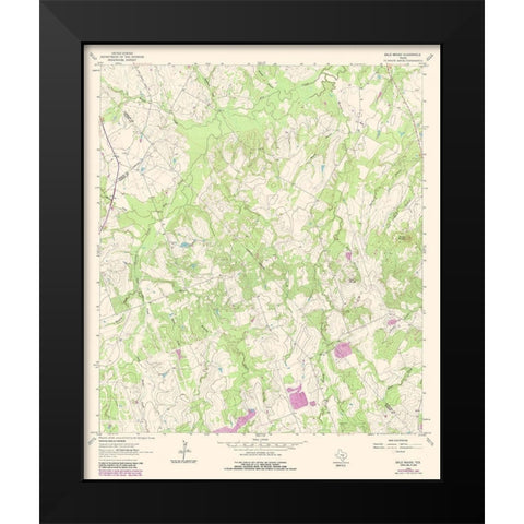 Bald Mound Texas Quad - USGS 1963 Black Modern Wood Framed Art Print by USGS