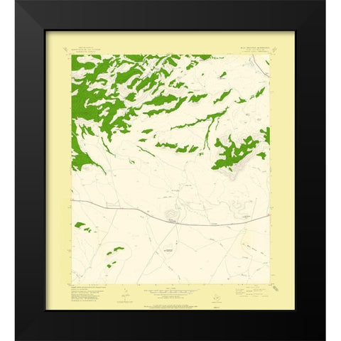 Blue Mountain Texas Quad - USGS 1978 Black Modern Wood Framed Art Print by USGS