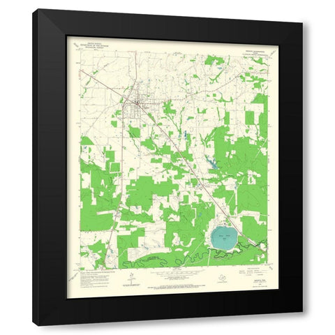Bogata Texas Quad - USGS 1964 Black Modern Wood Framed Art Print by USGS