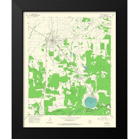 Bogata Texas Quad - USGS 1964 Black Modern Wood Framed Art Print by USGS