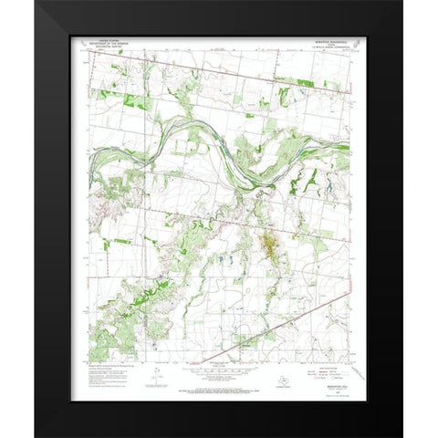 Bomarton Texas Quad - USGS 1966 Black Modern Wood Framed Art Print by USGS